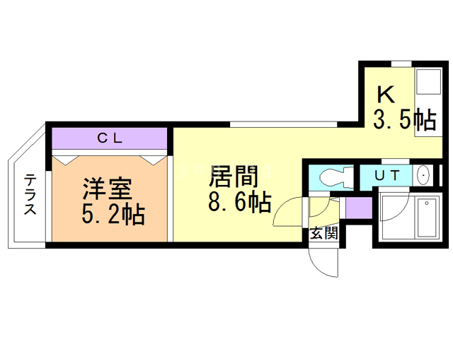 札幌市東区北七条東のマンションの間取り