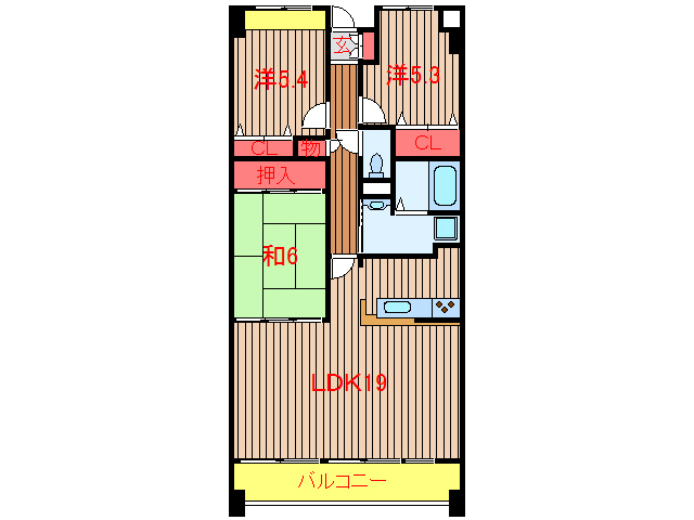 【八千代市大和田新田のマンションの間取り】