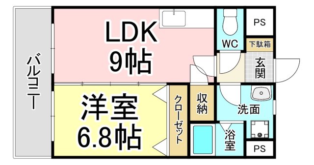 【北九州市八幡西区熊西のマンションの間取り】