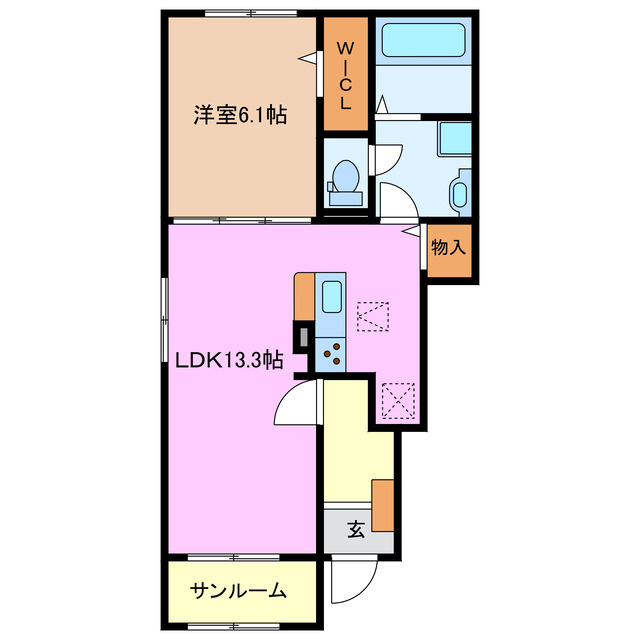 桑名市大字小貝須のアパートの間取り