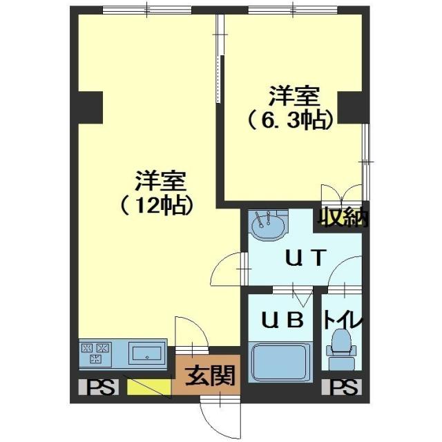 函館市大手町のマンションの間取り