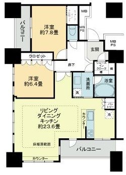 名古屋市熱田区六野のマンションの間取り