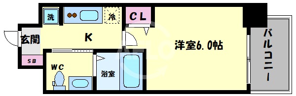 大阪市阿倍野区阿倍野元町のマンションの間取り