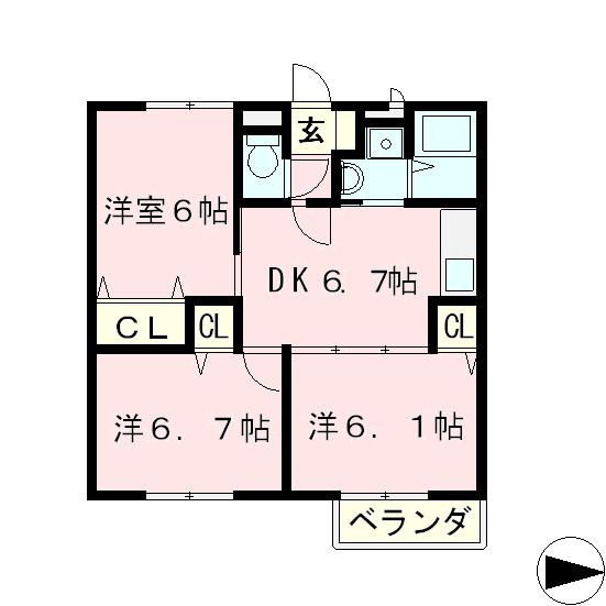 カーサひまわりの間取り