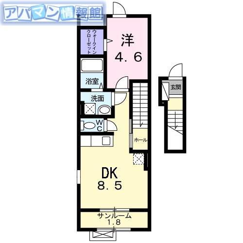 新潟市中央区東堀前通２番町のアパートの間取り