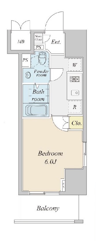 新宿区山吹町のマンションの間取り