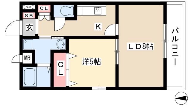 Ｓｋｙｐｉａ江向の間取り