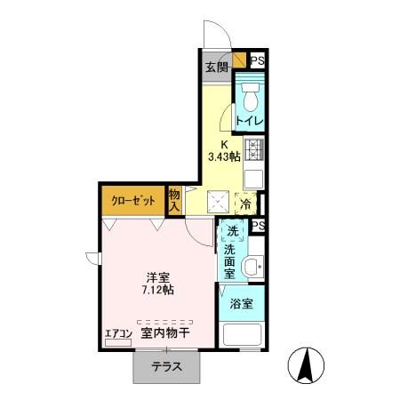 鴨川市横渚のアパートの間取り