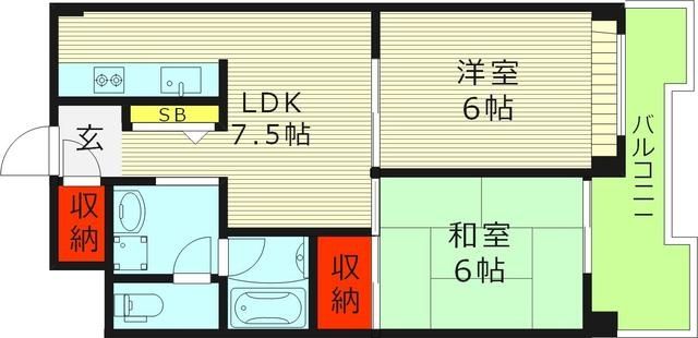 アルテハイム城北1号棟の間取り