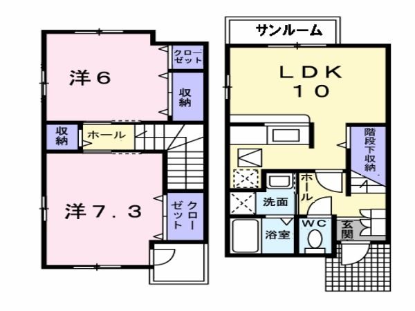 能美市徳山町のアパートの間取り