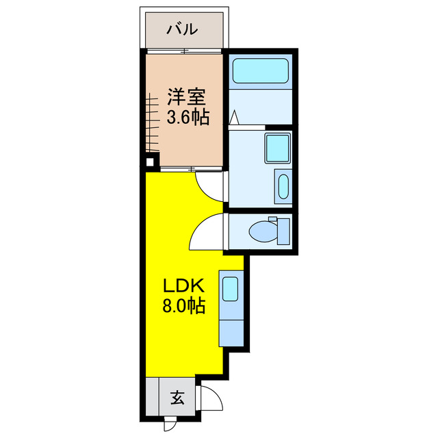 【諫早市多良見町中里のアパートの間取り】