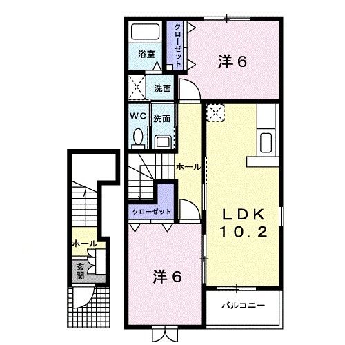 熊毛郡田布施町大字下田布施のアパートの間取り