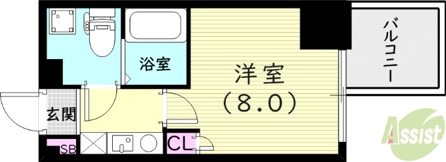 西宮市戸田町のマンションの間取り