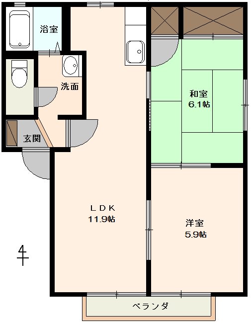 メルベーユ綾中Iの間取り