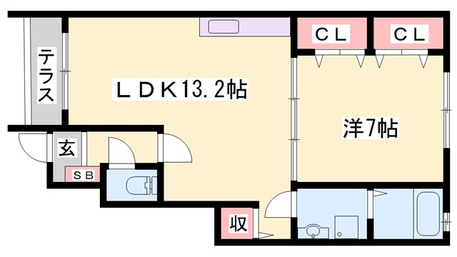 加東市南山のアパートの間取り