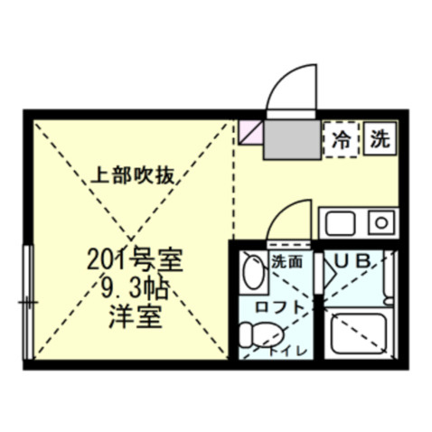 ベイルーム上町屋B棟の間取り