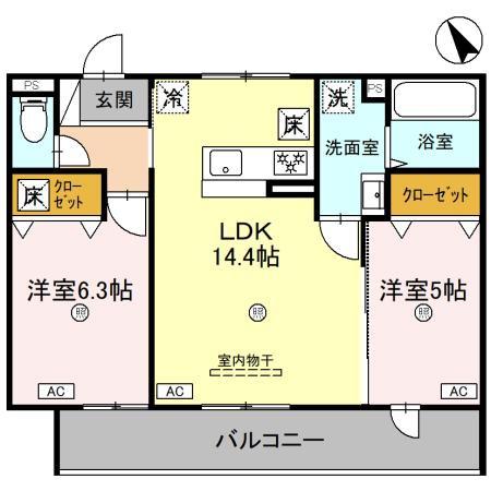 グランディール　守山市勝部1丁目の間取り