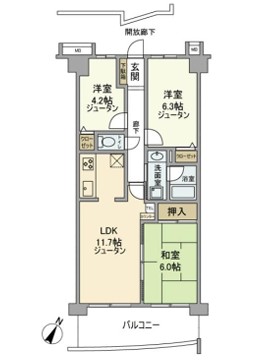 大田区南六郷のマンションの間取り