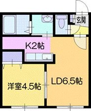 札幌市白石区本通のアパートの間取り