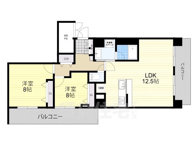 茨木市天王のマンションの間取り