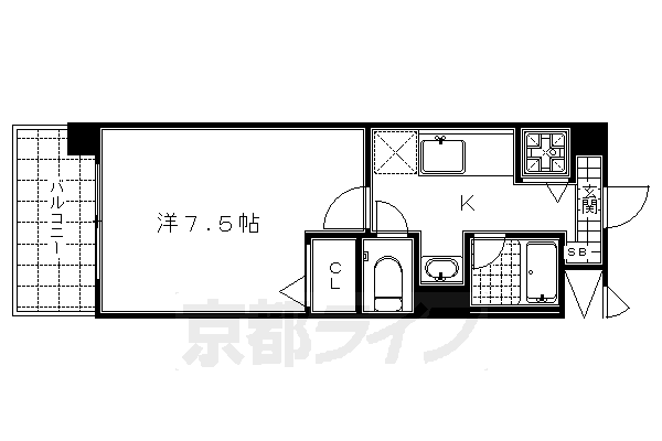 京都市東山区慈法院庵町のマンションの間取り