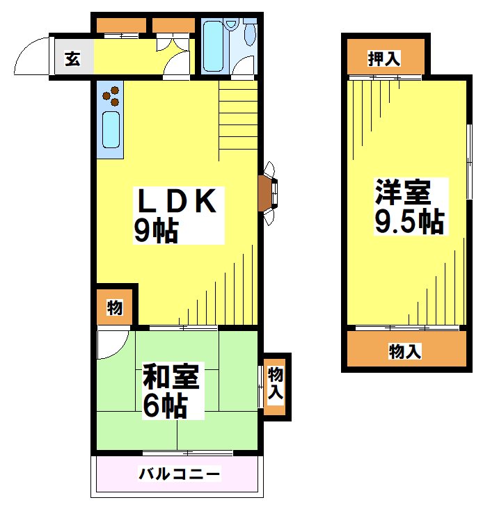 調布市飛田給のアパートの間取り