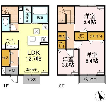 豊橋市瓦町のアパートの間取り