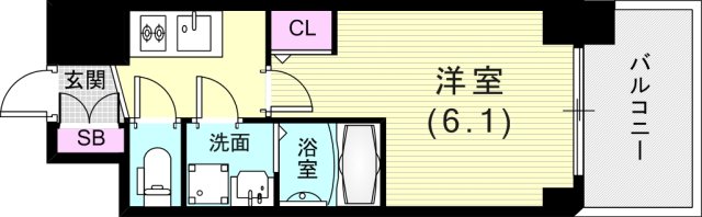 エスリード神戸兵庫駅ミッドポートの間取り