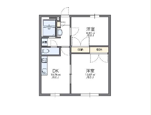 レオパレスＦＵＪＩの間取り