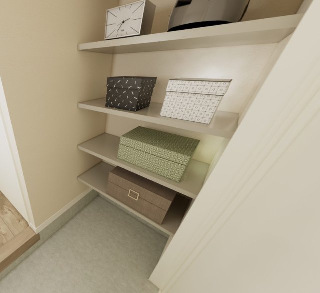 玄関　完成パース　室内モデルルーム加工