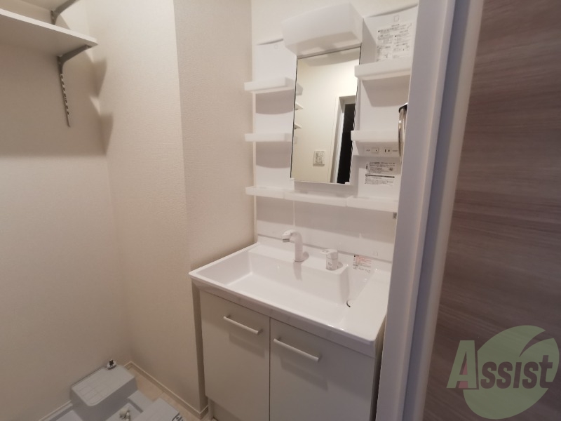 洗面設備　シャンプードレッサーなので身支度しやすそうですね。