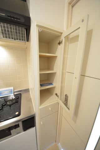 収納　ラムール谷町　キッチン横物入