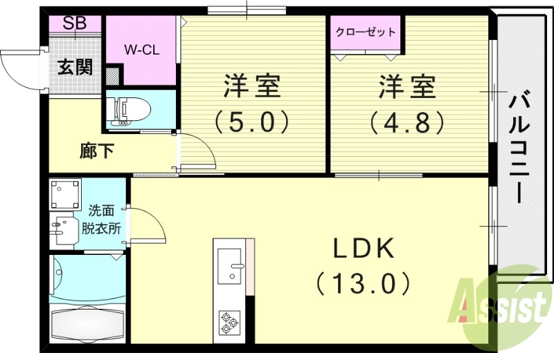 リアライズ箕岡の間取り写真