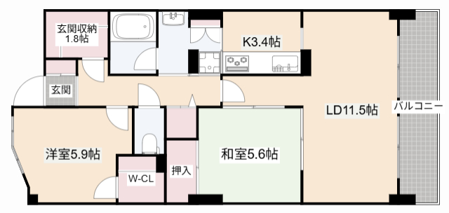 ＪＲ東海道本線 高槻駅 徒歩6分 30階建 築23年の間取り写真