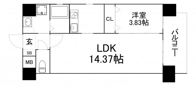 ブリリアント扇町公園の間取り写真