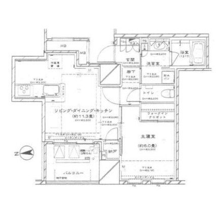 東京メトロ東西線 飯田橋駅 徒歩4分 21階建 築20年の間取り写真