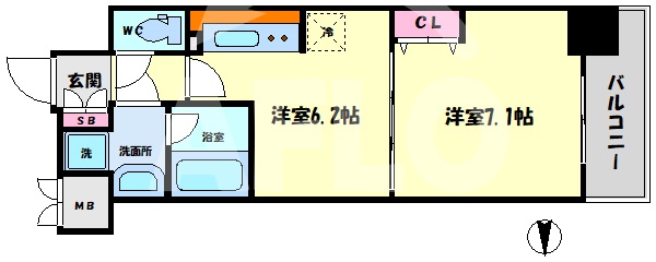 南森町プライマリーワンの間取り写真