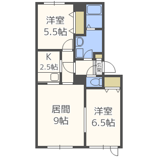 札幌市手稲区曙六条のアパートの間取り