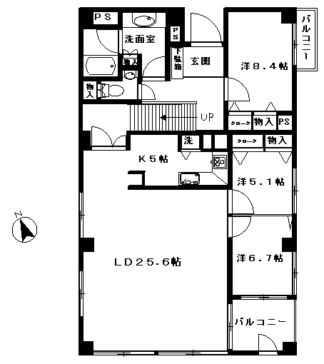 コスモプレイス長原の間取り