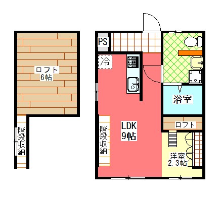 静岡市駿河区下川原のアパートの間取り