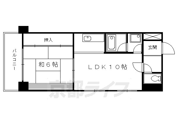 京都市下京区本柳水町のマンションの間取り