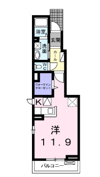 郡山市字八木橋のアパートの間取り