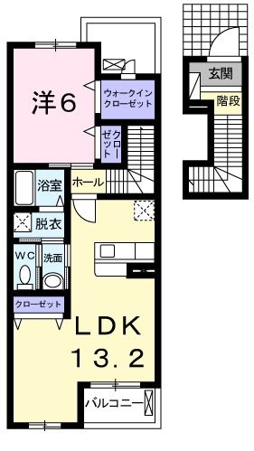 静岡市清水区興津中町のアパートの間取り