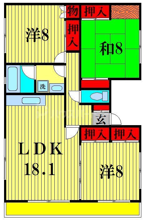 さいたま市大宮区櫛引町のマンションの間取り