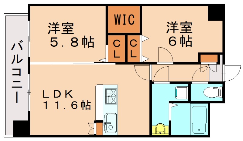 北九州市八幡西区陣原のマンションの間取り