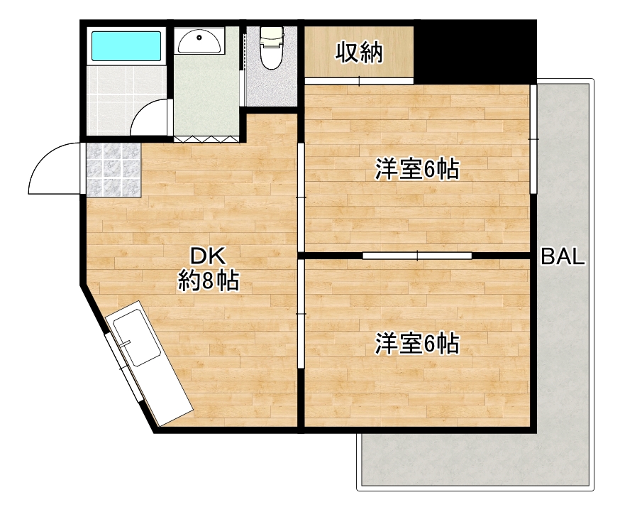 古川ハイツの間取り