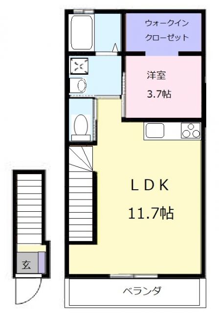 津市香良洲町のアパートの間取り