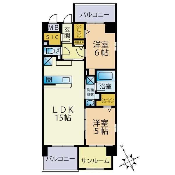 福岡市南区玉川町のマンションの間取り