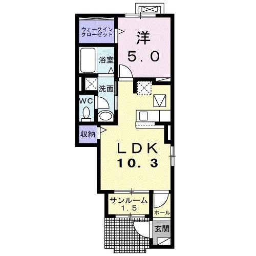 八戸市大字中居林のアパートの間取り