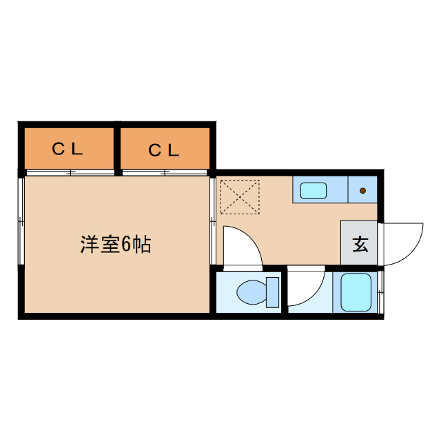 都城市牟田町のアパートの間取り